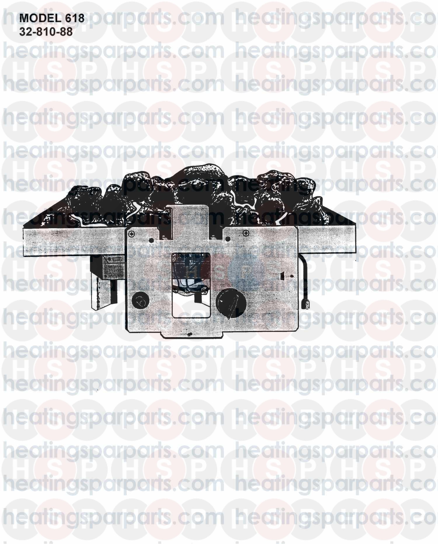 Valor Gas Fire 618 (Fire Front 6)Diagram Heating Spare Parts